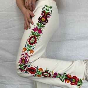 Lucky Brand Knit Wear Embroidered Pants